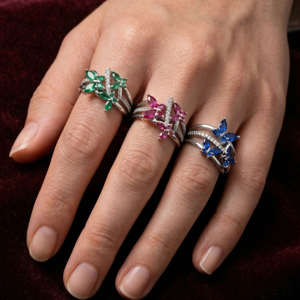 Colorful Flower Rings